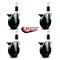 Service Caster 5'' Hard Rubber Swivel 1-3/8'' Expanding Stem Caster Set with Brake, 4PK SCC-EX20S514-HRS-PLB-138-4 - alternate 4